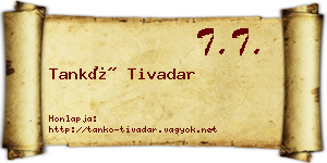 Tankó Tivadar névjegykártya